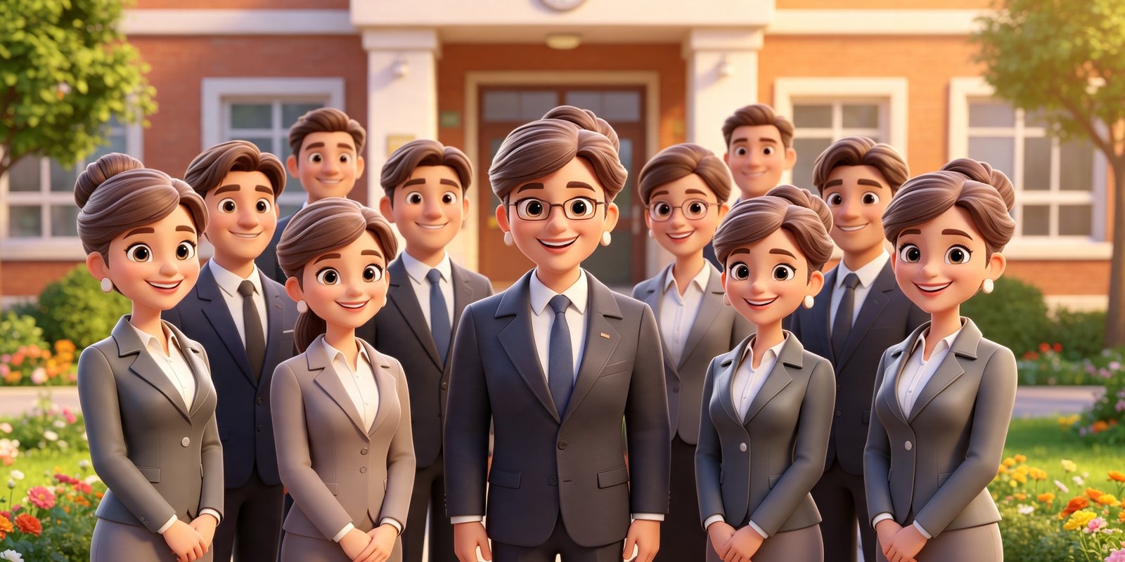 Equipo directivo y plana docente de una institución educativa